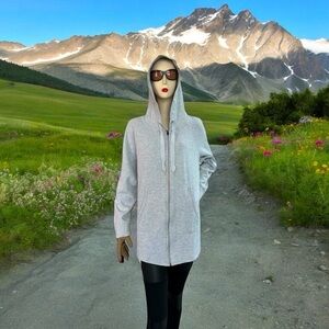 Women’s Hoodie Athletic Works Grey Hoodie Zip Front Hooded Sweater Sweatshirt